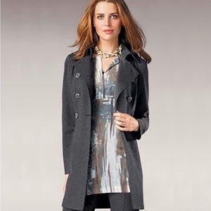 Cabi Casablanca Classic Ponte Trench Coat In Charcoal Gray Size Small